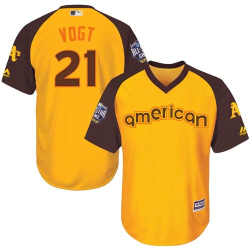 Athletics #21 Stephen Vogt Gold 2016 All-Star American League Stitched Youth MLB Jersey